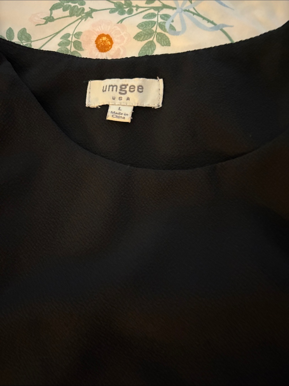 Umgee Black Ruffle Cold Shoulder Blouse - Picture 3 of 4